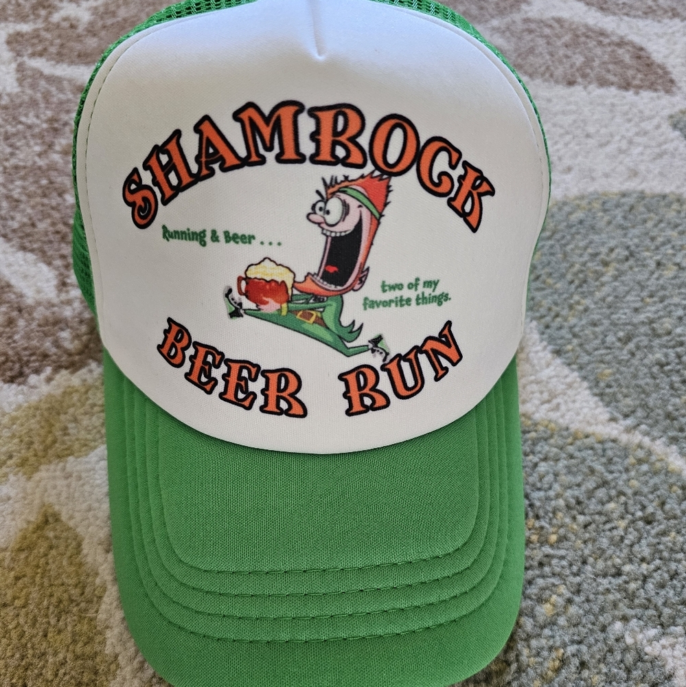 Green Shamrock Beer Run Hat